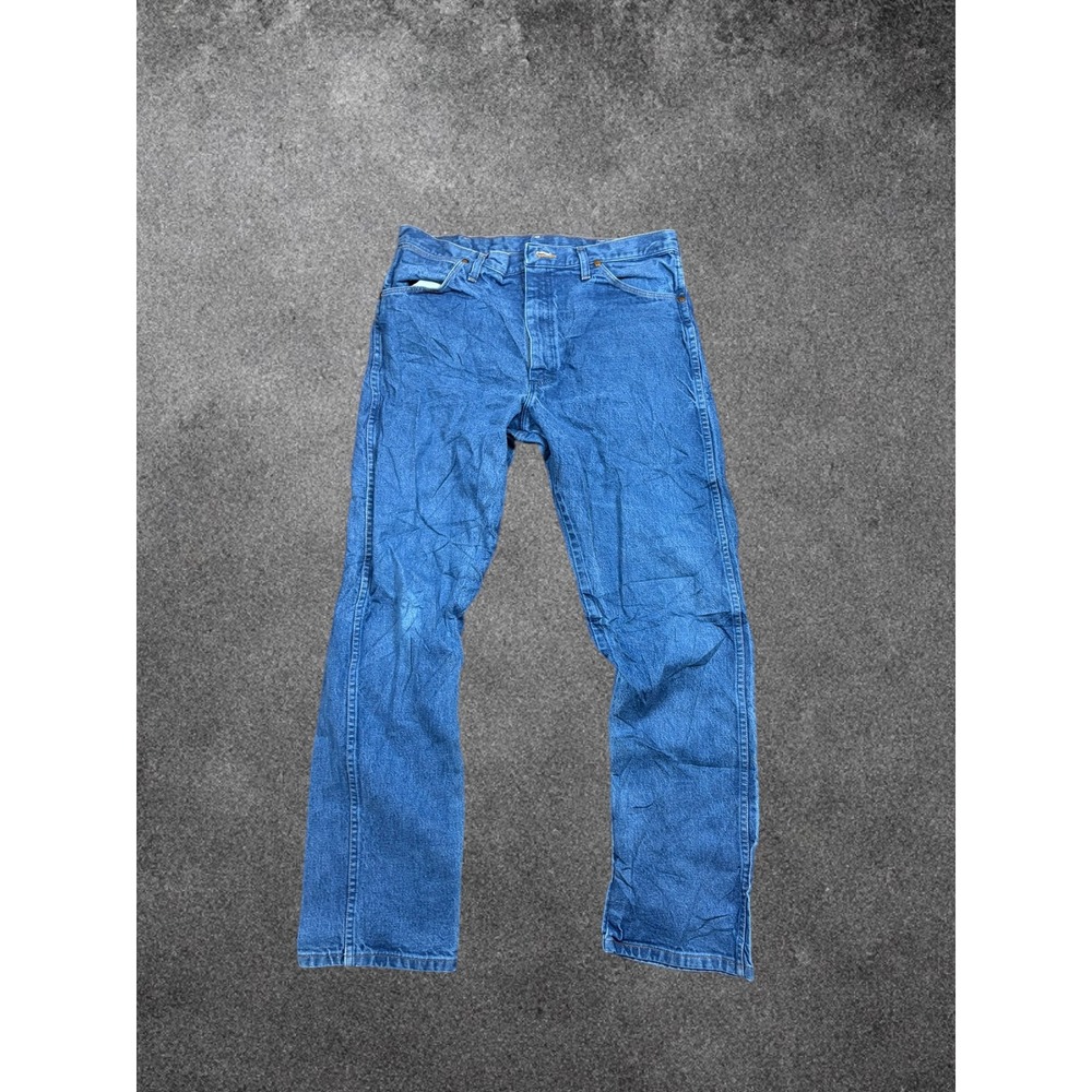 Wrangler Cowboy Cut Relaxed Fit Blue Jeans Mens 36x312High Rise Straight Leg
